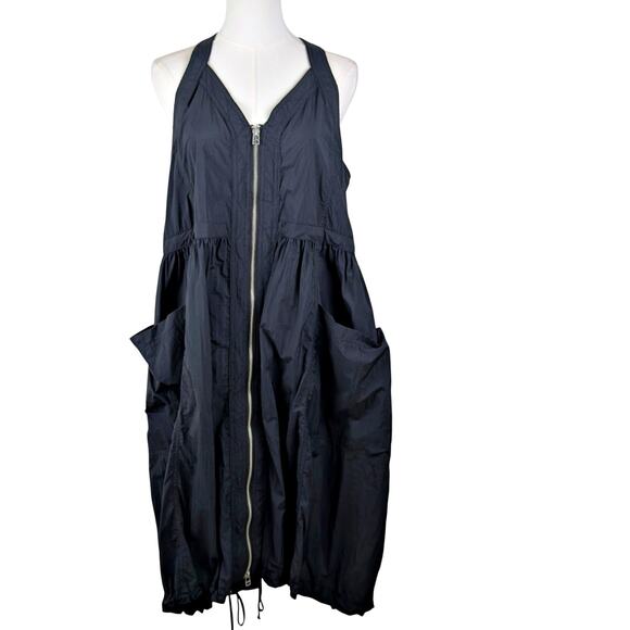 Daily Practice Sz MP Free Fall Black Parachute Drawstring Midi Dress Anthro - Picture 3 of 12